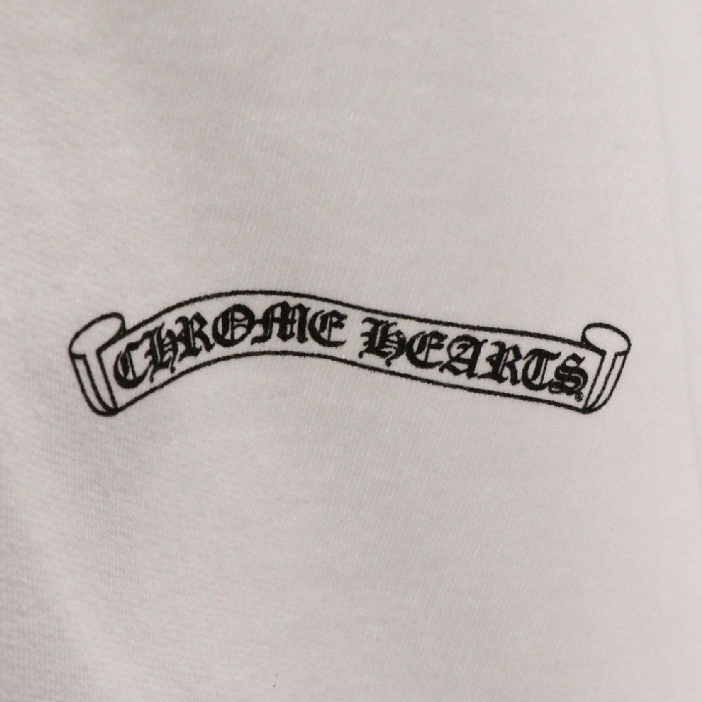 CHROME HEARTS(クロムハーツ) SWTSHRT PLVR プルオーバースウェットパーカー ローリングストーンズ プリントフーディ ホワイト/ブルー