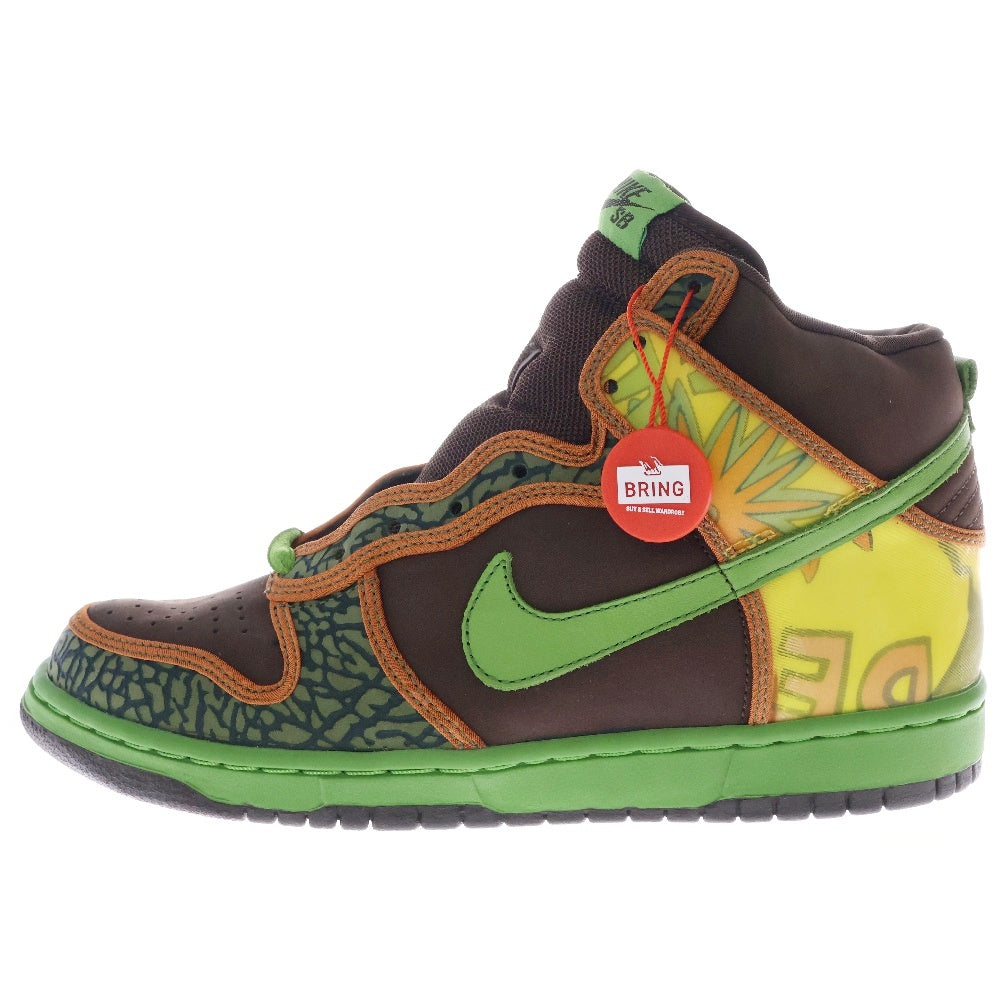 NIKE SB(ナイキエスビー) 【観賞用 2005年製】 DUNK HIGH PRO SB DE LA SOUL ダンク プロ デラソウル ハイカット スニーカー ブラウン/グリーン US9/27.0cm 305050-231
