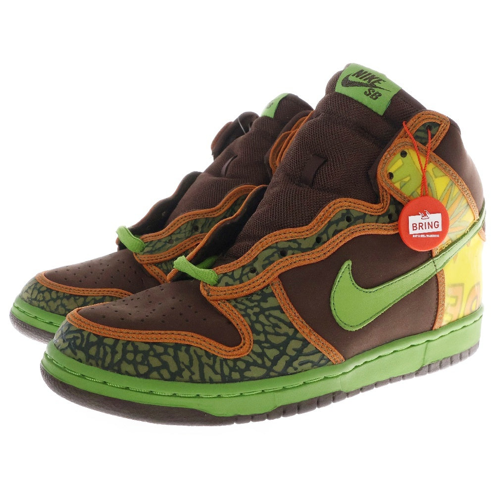 NIKE SB(ナイキエスビー) 【観賞用 2005年製】 DUNK HIGH PRO SB DE LA SOUL ダンク プロ デラソウル ハイカット スニーカー ブラウン/グリーン US9/27.0cm 305050-231