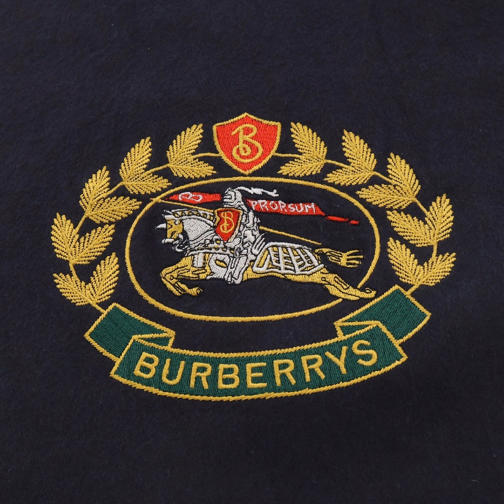 BURBERRY(バーバリー) アーカイブロゴ刺繍 カシミア マフラー ネイビー 4075222