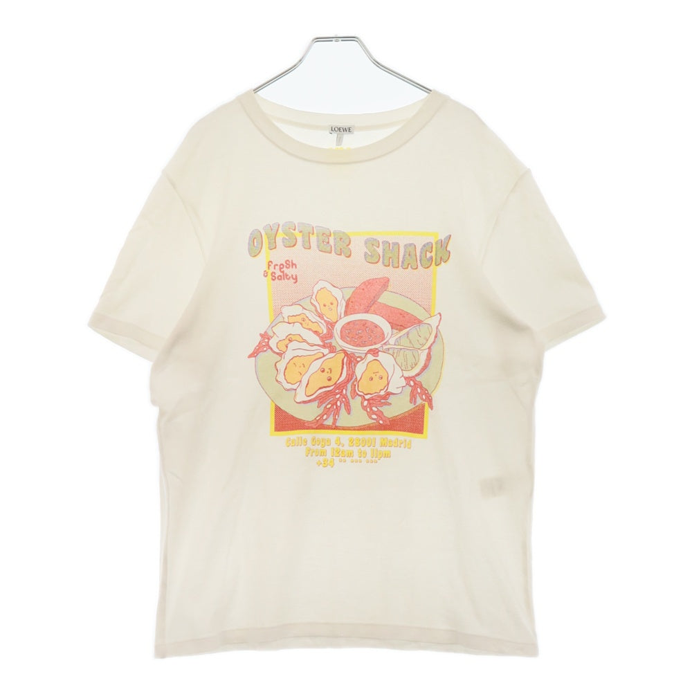 LOEWE(ロエベ) OYSTER SNACK オイスター スナック プリント クルーネック 半袖Tシャツ カットソー ホワイト H526Y22X46