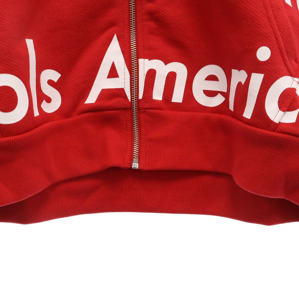 DENIM TEARS(デニムティアーズ) ×ARTHUR JAFA SYSTEMIC RACISM CONTROLS AMERICAN ZIP UP HOODIE アーサージャファ ジップアップパーカー フーディー レッド