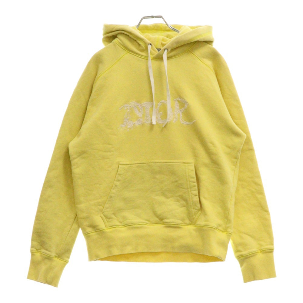 DIOR(ディオール) 21AW ×PETER DOIG ピータードイグ ロゴエンブロイダリー フーディ プルオーバースウェットパーカー イエロー 143J683B0531