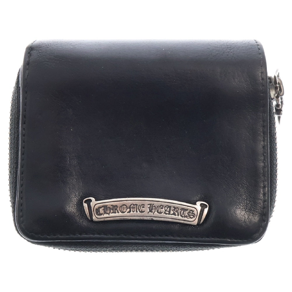 CHROME HEARTS(クロムハーツ) SQ ZIP BILL スクエアジップビル レザーウォレット 財布 ブラック BCA376