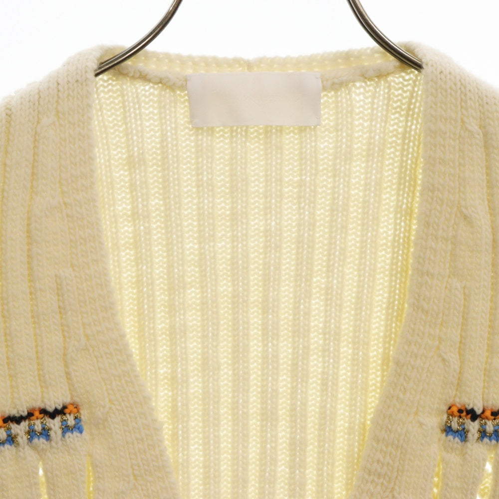 Mame Kurogouchi(マメ クロゴウチ) Oversized Chunky Knit Cardigan オーバーサイズ チャンキー ニット カーディガン レディース アイボリー MM20PF-KN719