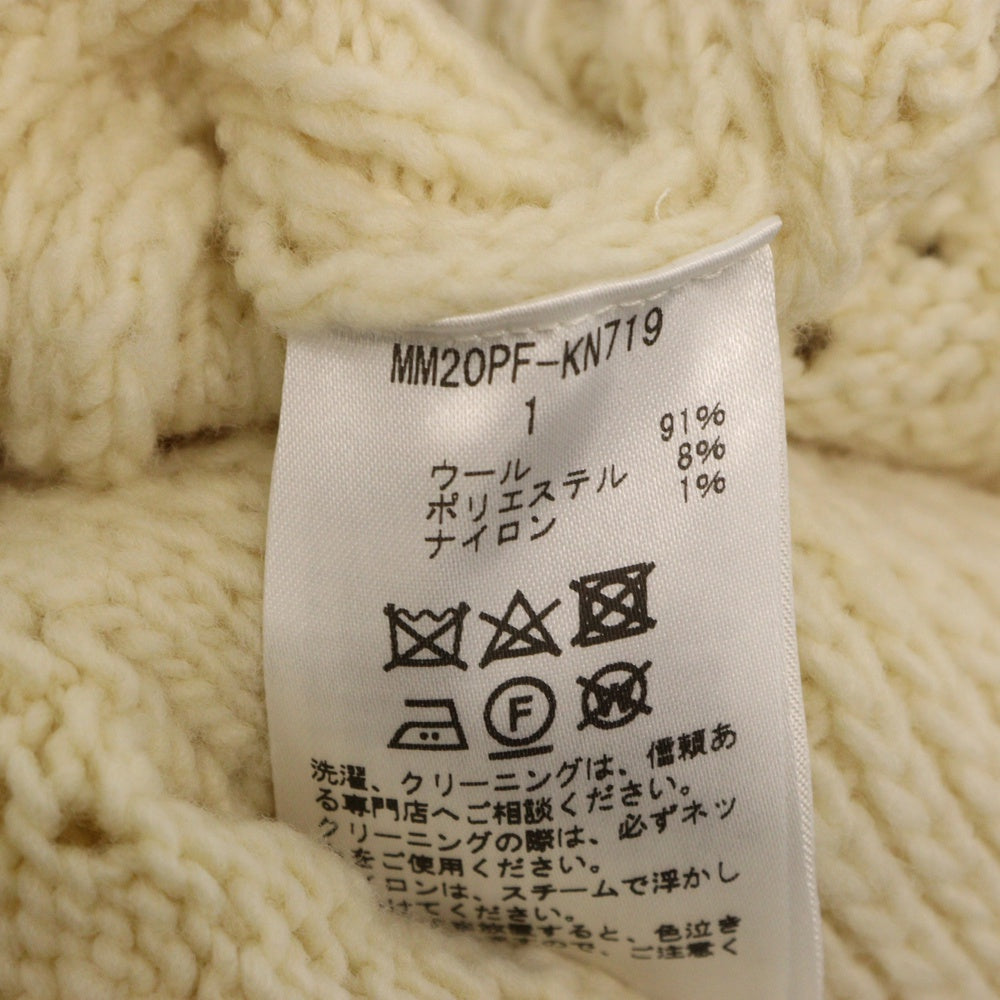Mame Kurogouchi(マメ クロゴウチ) Oversized Chunky Knit Cardigan オーバーサイズ チャンキー ニット カーディガン レディース アイボリー MM20PF-KN719