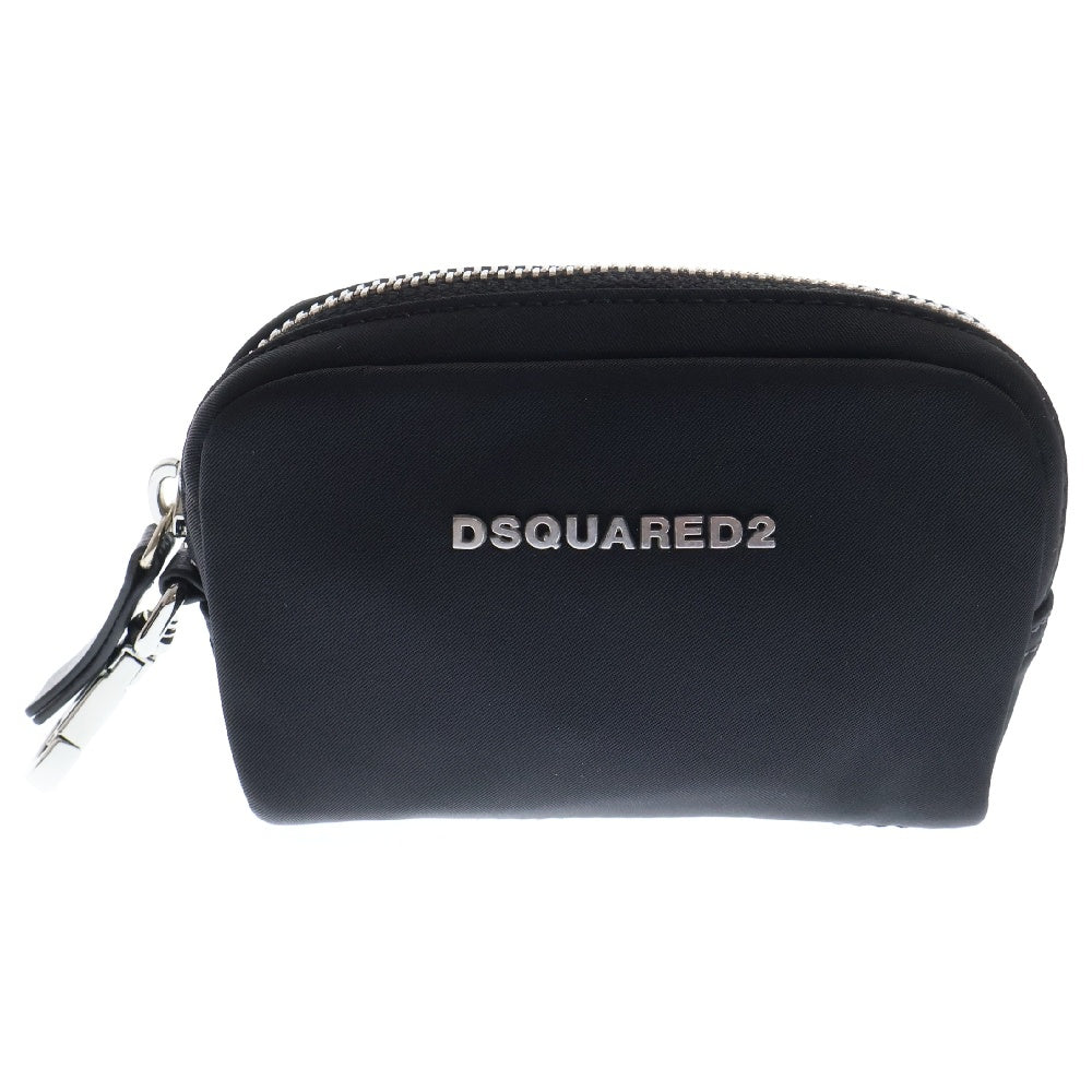 DSQUARED2(ディースクエアード) ロゴプレート付き ナイロン ポーチ ブラック SGW0008 11700001
