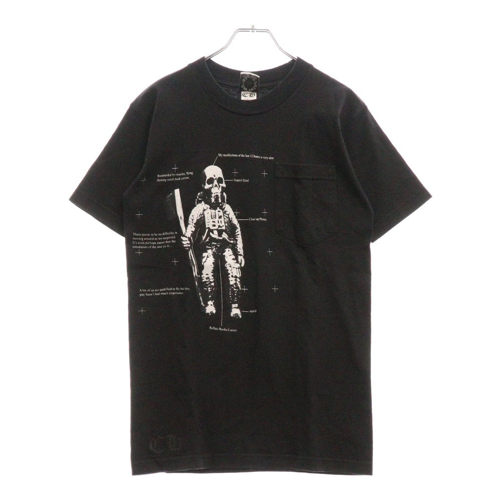 CHROME HEARTS(クロムハーツ) FOTI TEE フォティ スカルプリント クルーネック ポケット 半袖Tシャツ カットソー ブラック