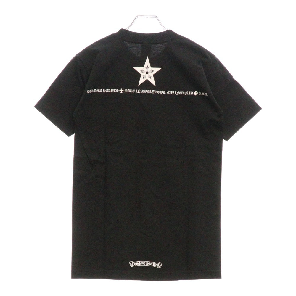 CHROME HEARTS(クロムハーツ) STAR S/S TEE 両面スタープリント クルーネック ポケット 半袖Tシャツ カットソー ブラック
