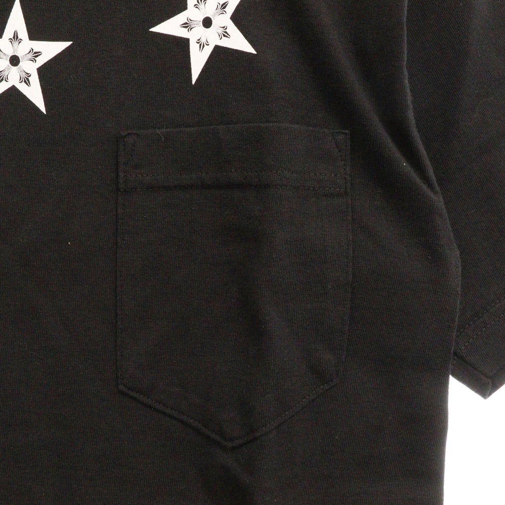 CHROME HEARTS(クロムハーツ) STAR S/S TEE 両面スタープリント クルーネック ポケット 半袖Tシャツ カットソー ブラック