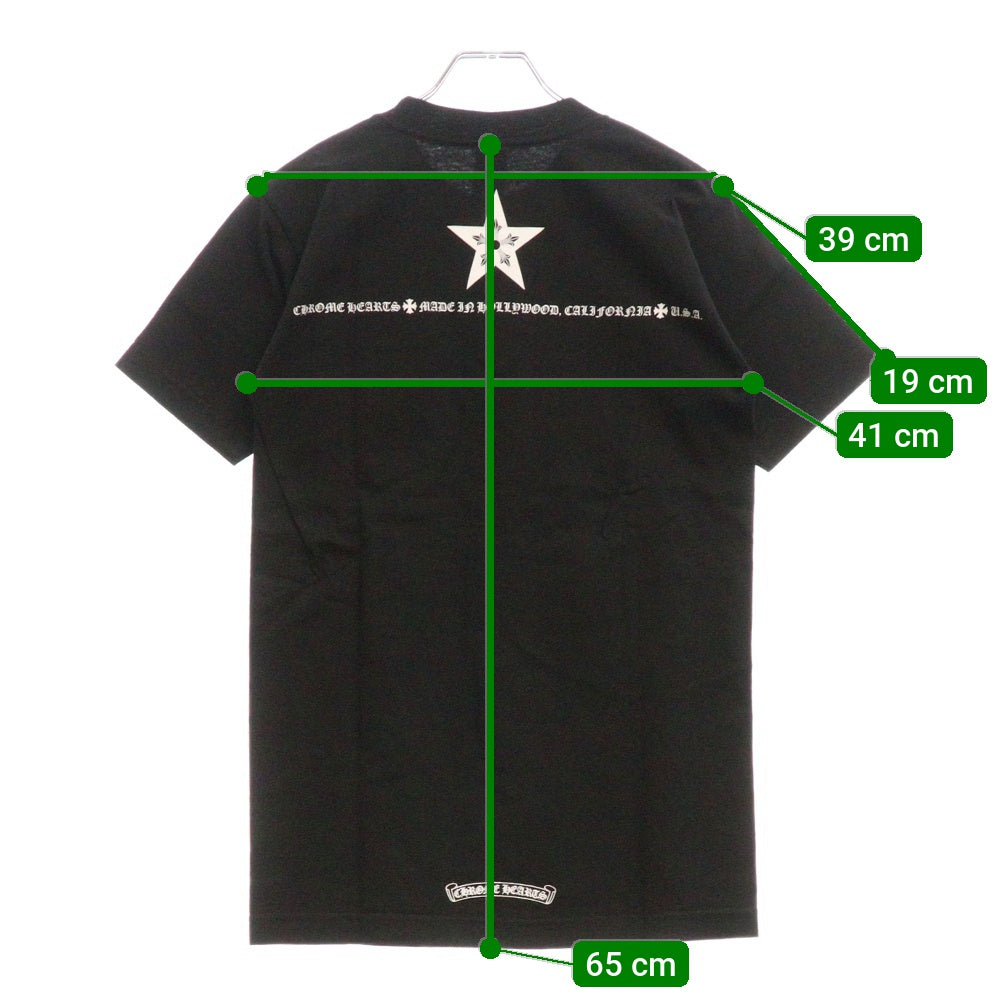 CHROME HEARTS(クロムハーツ) STAR S/S TEE 両面スタープリント クルーネック ポケット 半袖Tシャツ カットソー ブラック