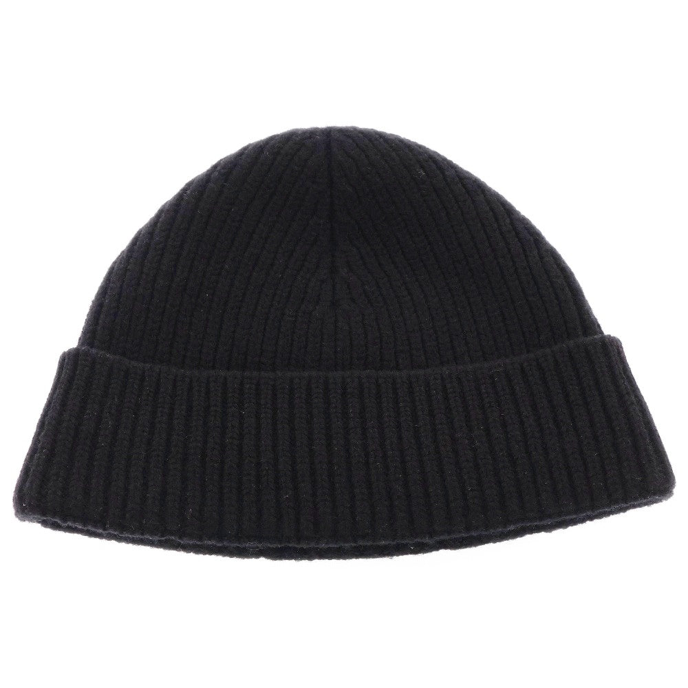 AMI Alexandre Mattiussi(アミアレクサンドルマテュッシ) RED ACD BEANIE 刺繍 ロゴ ニット ビーニー 帽子 ブラック BFUHA106.018