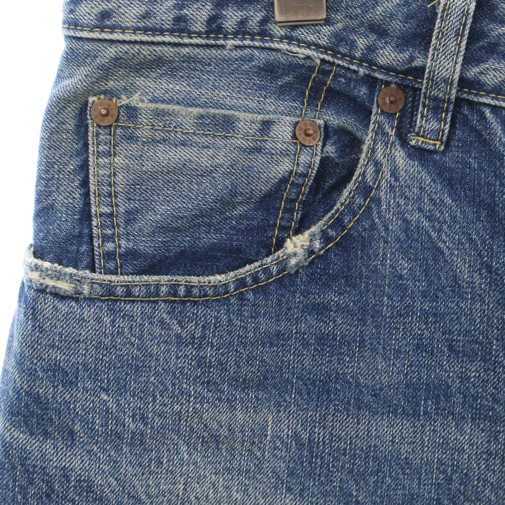 MINEDENIM(マインデニム) W.Straight 5pocket USS ワイド ストレート 5ポケット ダメージ加工 デニムパンツ インディゴ 2308-1003-86-342