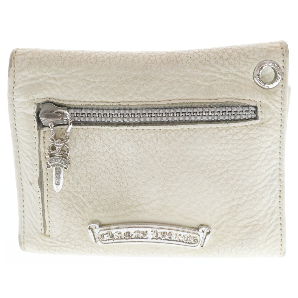 CHROME HEARTS(クロムハーツ) WAVE MINI ウェーブミニ レザーウォレット 財布 ホワイト BCA373