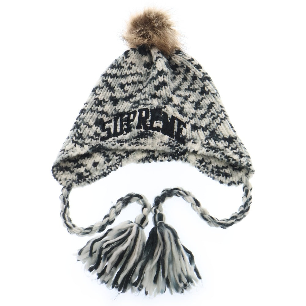 SUPREME(シュプリーム) 22AW New Era Toboggan Beanie ニューエラ アーチロゴ イヤーフラップビーニー ニット帽子 ブラック