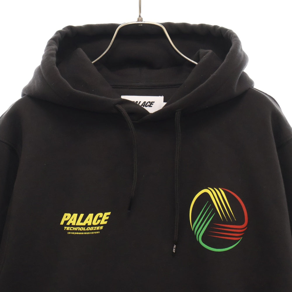 Palace Skateboards(パレススケートボーズ) 24AW Technologies Hood テクノロジーズ プリントプルオーバーパーカー ブラック