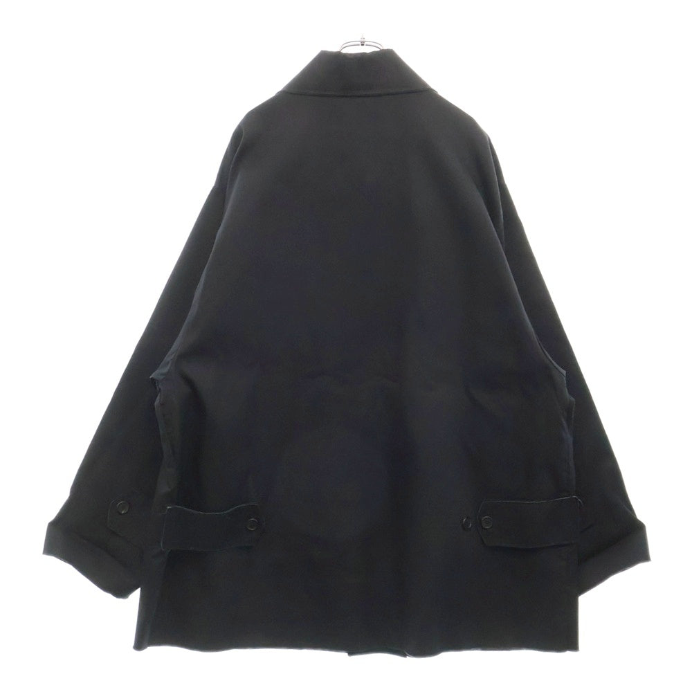 CAMIEL FORTGENS B.V.(カミエルフォートへンス) 22AW XXL MACKINTOSH カットオフデザイン コットンギャバジン ステンカラーコート ブラック 014