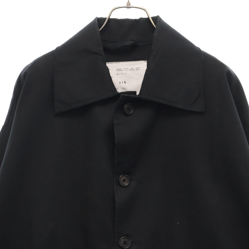 CAMIEL FORTGENS B.V.(カミエルフォートへンス) 22AW XXL MACKINTOSH カットオフデザイン コットンギャバジン ステンカラーコート ブラック 014