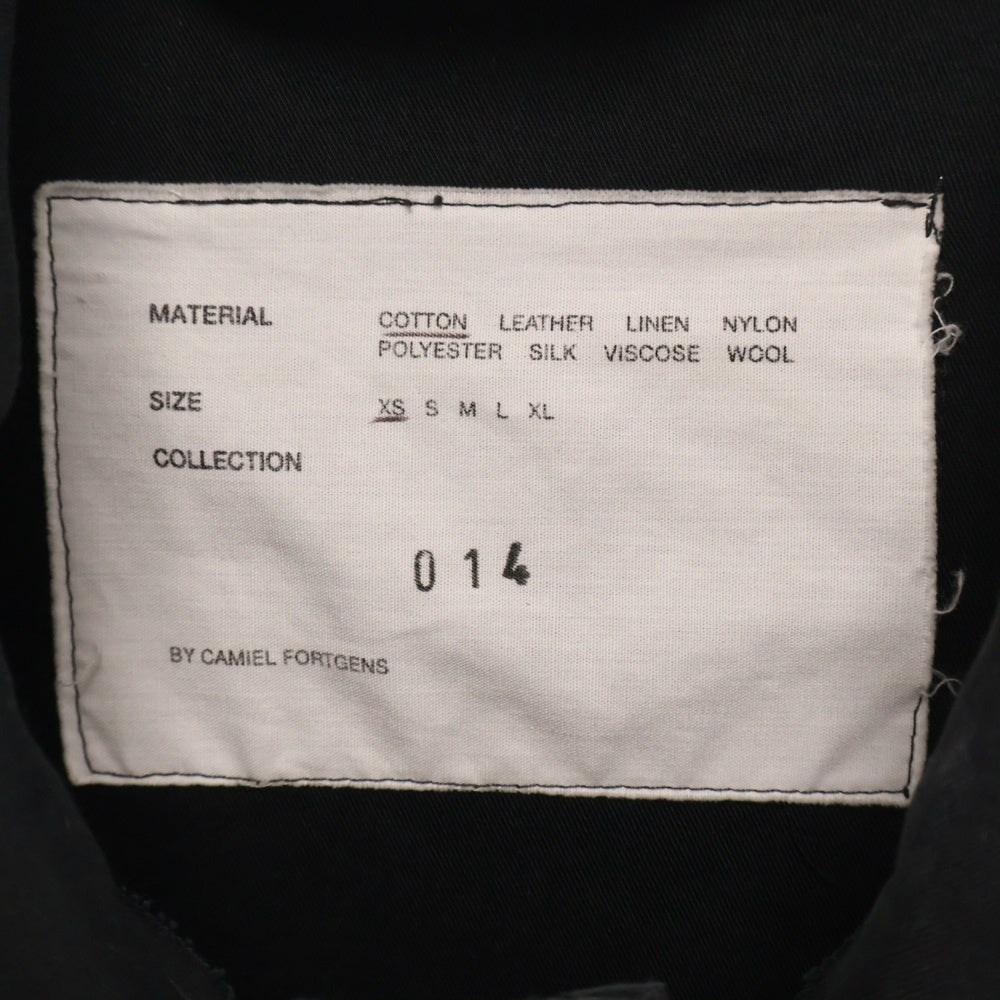 CAMIEL FORTGENS B.V.(カミエルフォートへンス) 22AW XXL MACKINTOSH カットオフデザイン コットンギャバジン ステンカラーコート ブラック 014
