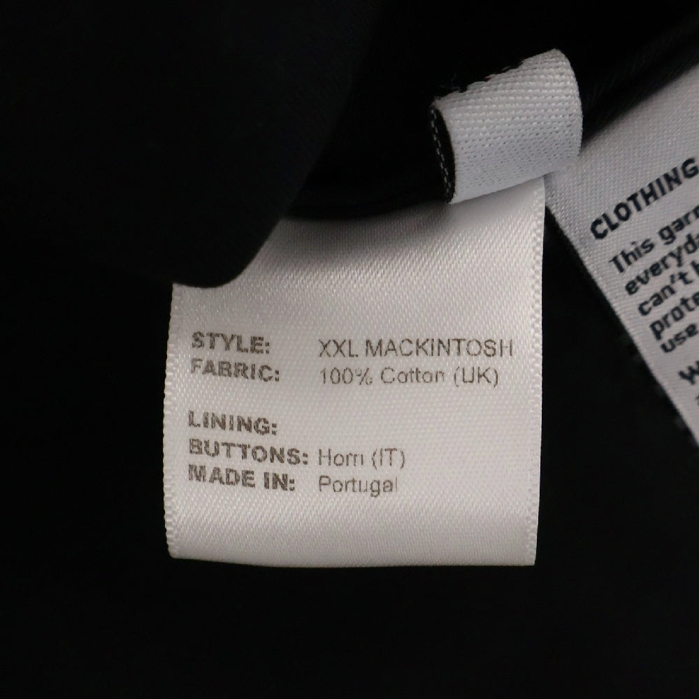 CAMIEL FORTGENS B.V.(カミエルフォートへンス) 22AW XXL MACKINTOSH カットオフデザイン コットンギャバジン ステンカラーコート ブラック 014