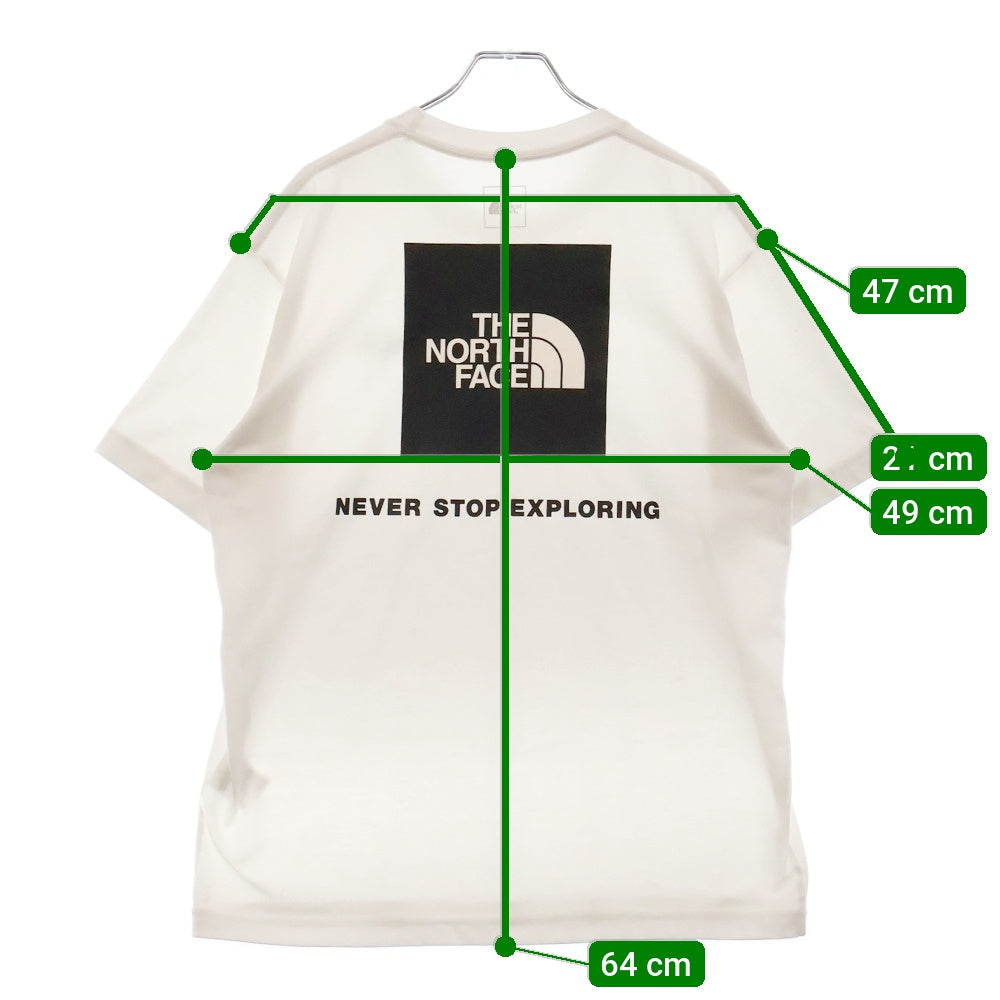 THE NORTH FACE(ザノースフェイス) バック スクエアロゴ プリント 半袖Tシャツ カットソー ホワイト NT32350