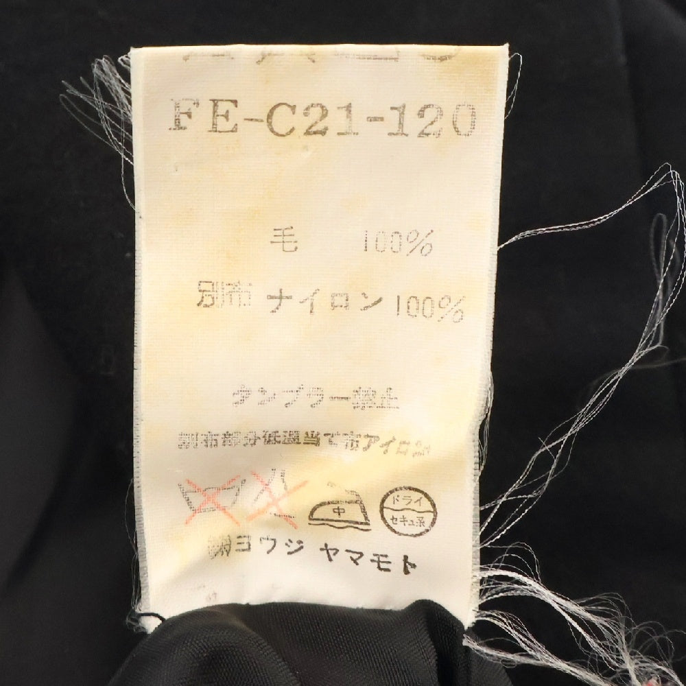 Yohji Yamamoto(ヨウジヤマモト) 95AW ウール テーラード ロングコート レディース ブラック FE-C21-120