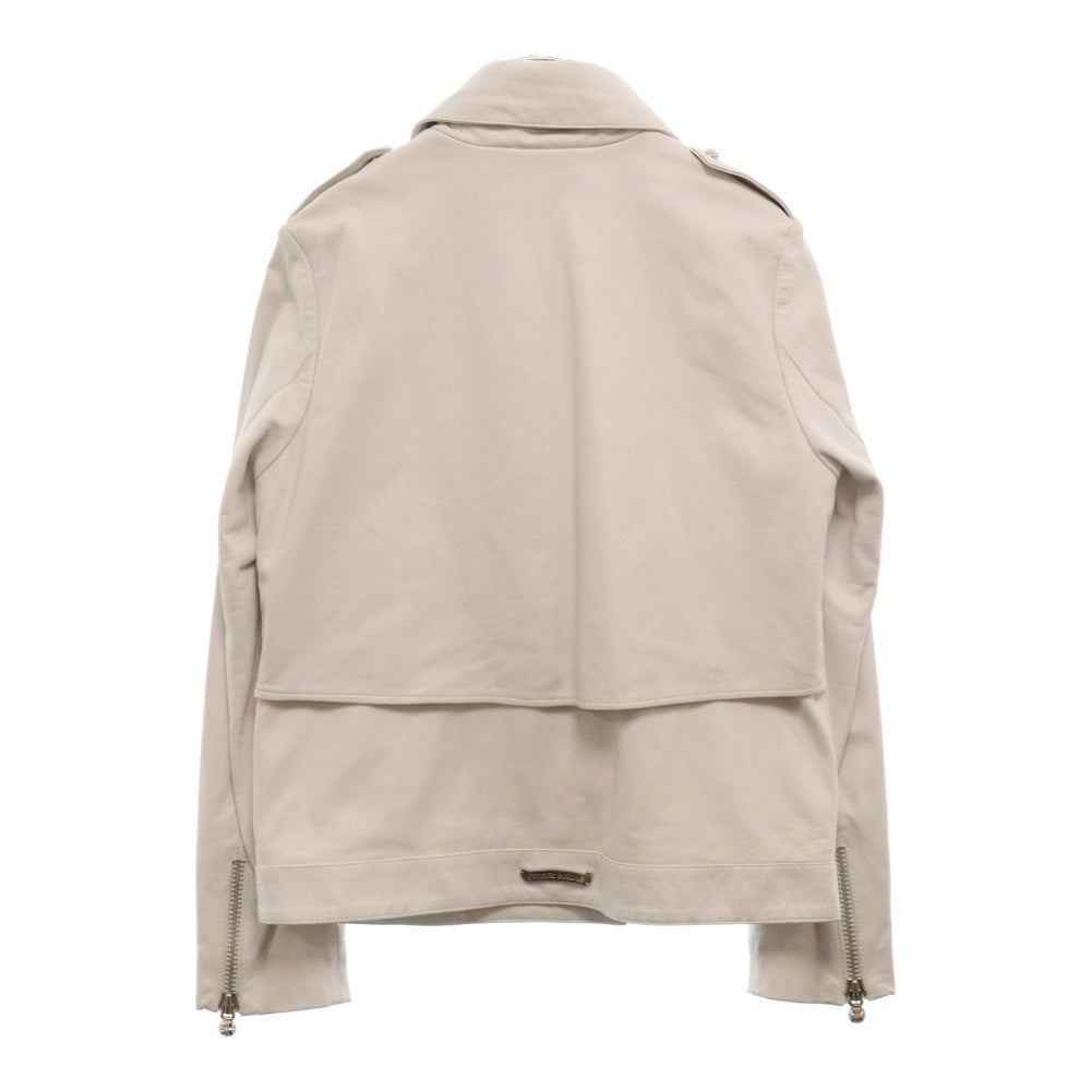 CHROME HEARTS(クロムハーツ) ダガージップ シープスキン ダブル ライダースジャケット ホワイト レディース