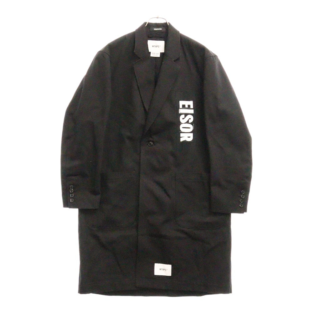 WTAPS(ダブルタップス) 24AW ×MINEDENIM マインデニム 裏地レオパード柄 デニム シングルコート ブラック 242TQMYD-JKM01S