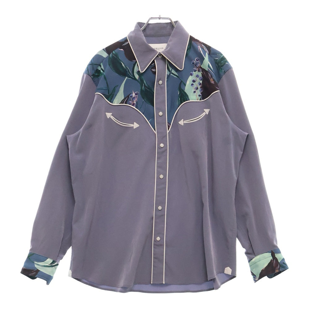 RAINMAKER(レインメーカー) WESTERN SHIRT ボタニカル ウエスタン 長袖シャツ ブルー RM221-036