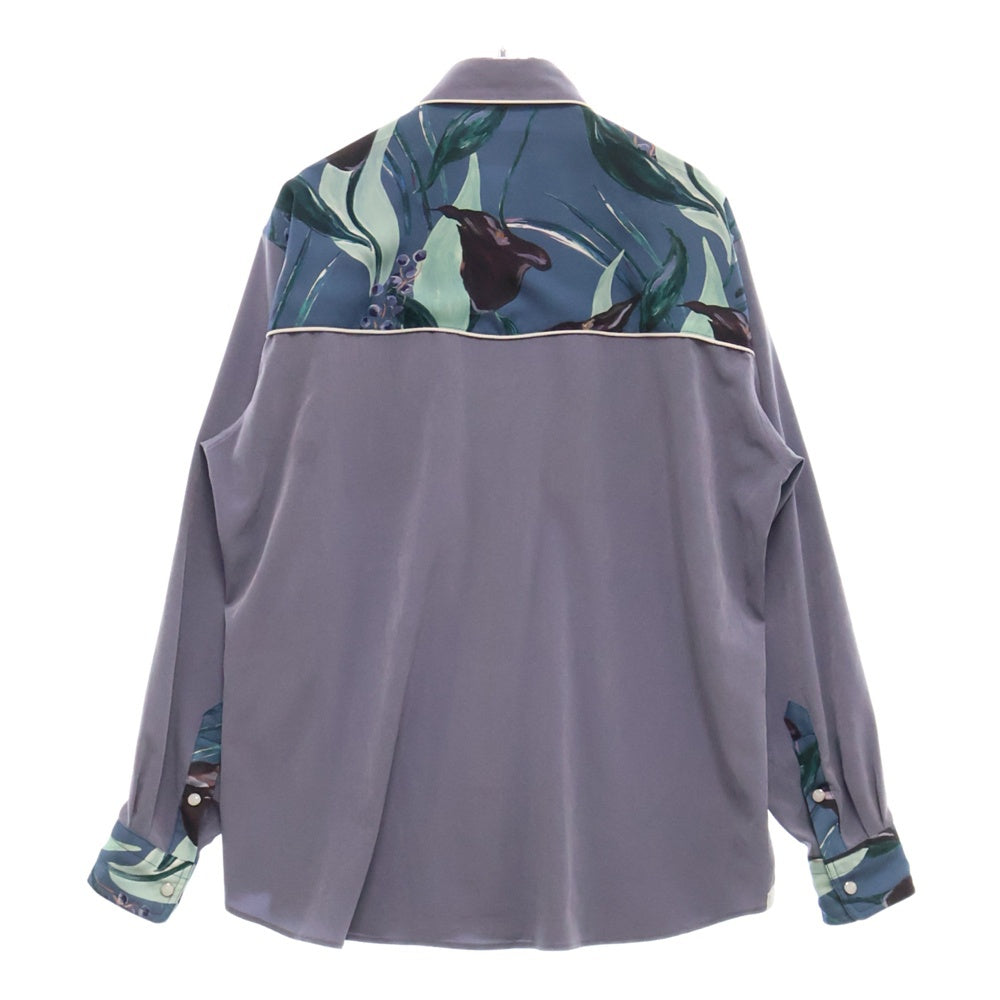 RAINMAKER(レインメーカー) WESTERN SHIRT ボタニカル ウエスタン 長袖シャツ ブルー RM221-036