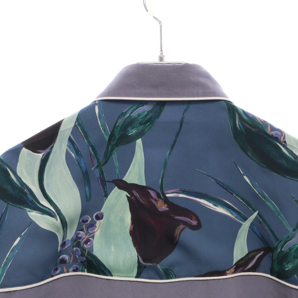 RAINMAKER(レインメーカー) WESTERN SHIRT ボタニカル ウエスタン 長袖シャツ ブルー RM221-036