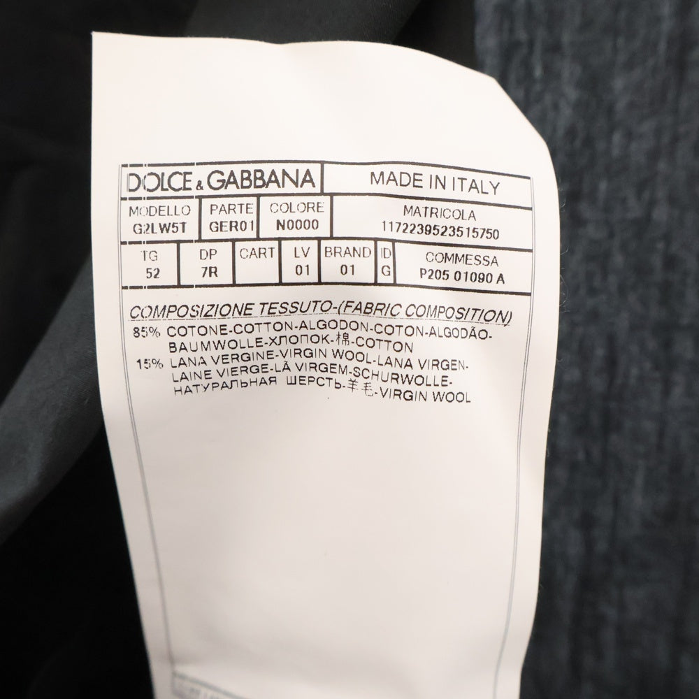 DOLCE & GABBANA(ドルチェアンドガッバーナ) ストライプ切り替え 2B テーラードジャケット ブラック G2LW5T