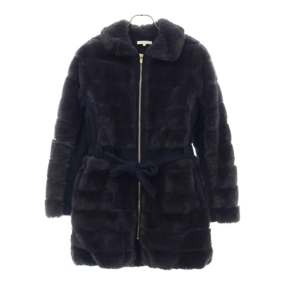 Chloe(クロエ) ベルテッドミディアムコート レディース ネイビー