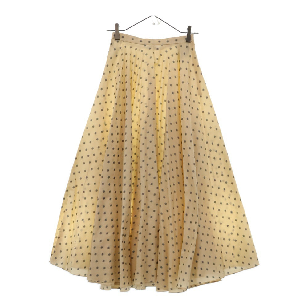 Christian Dior(クリスチャンディオール) 19SS かすれドット柄 シルク ロングスカート ベージュ レディース 911J23A6810