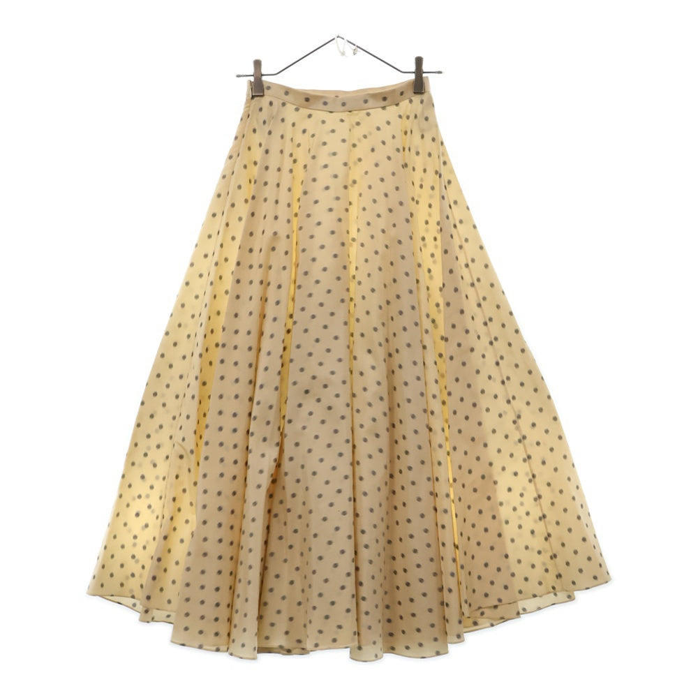 Christian Dior(クリスチャンディオール) 19SS かすれドット柄 シルク ロングスカート ベージュ レディース 911J23A6810