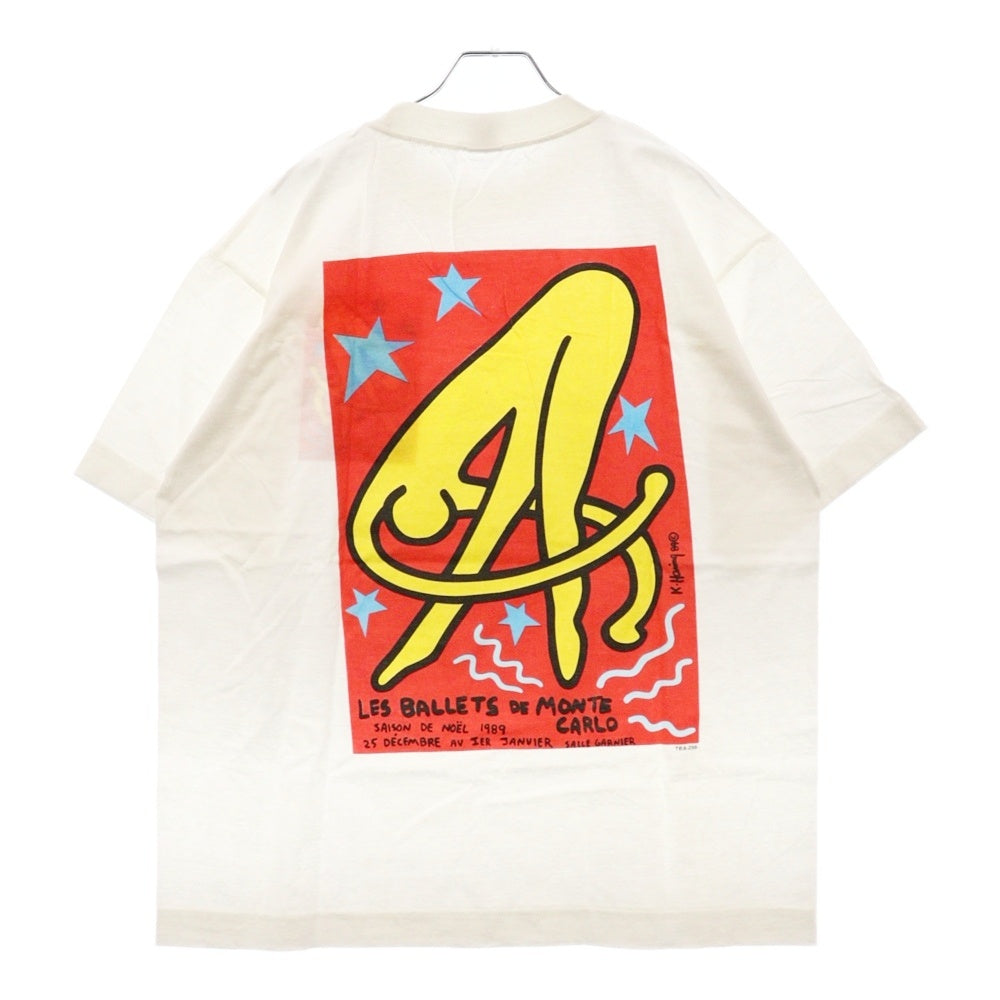 VINTAGE(ヴィンテージ) 90S VINTAGE ヴィンテージ キースへリング モンテカルロ バレエ団 両面プリント 半袖Tシャツ カットソー ホワイト