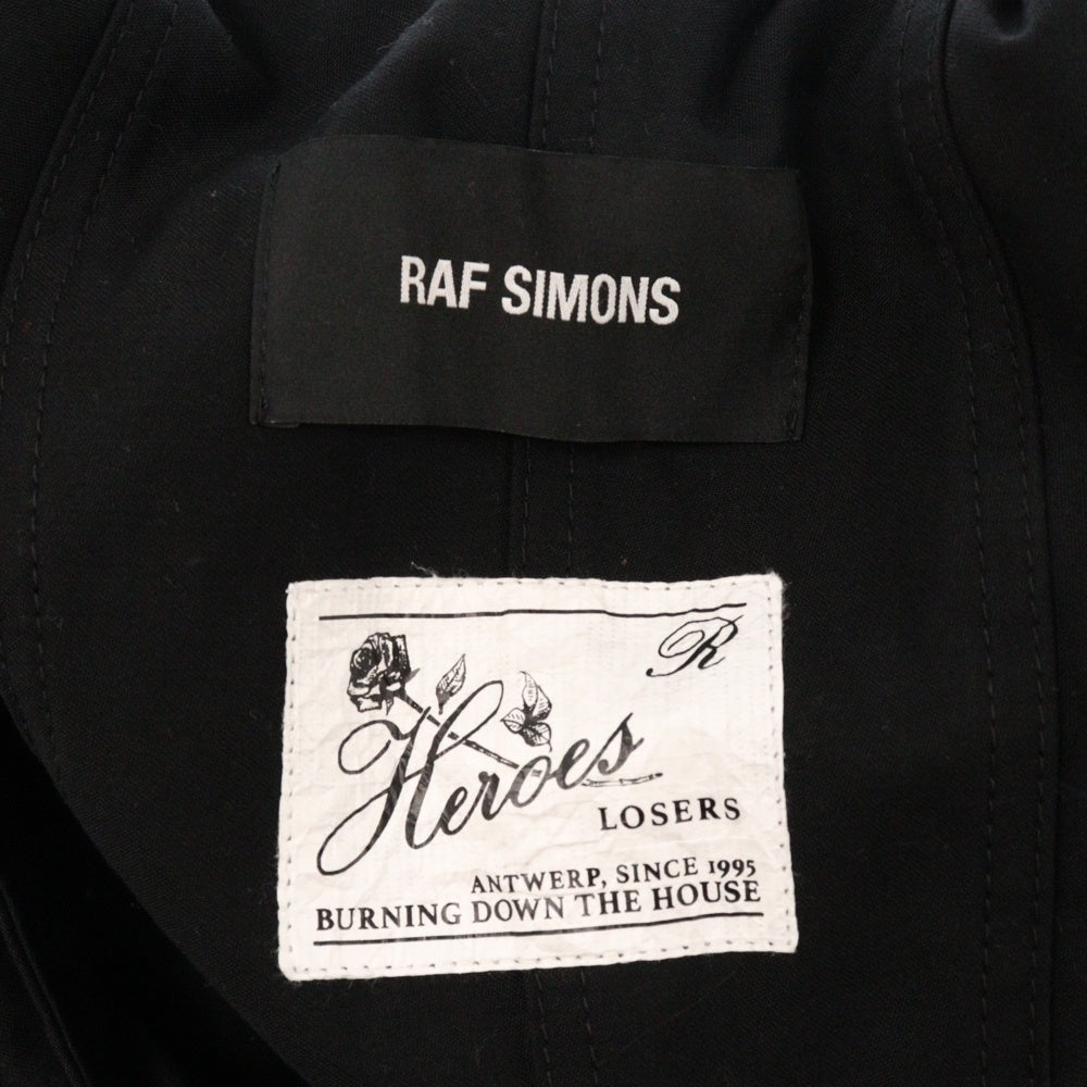 RAF SIMONS(ラフシモンズ) 19AW MID LENGTH PARKA ミッドレングス グラフィックプリント モッズコート ブラック 1159-343-7395