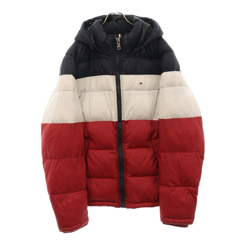TOMMY HILFIGER(トミーヒルフィガー) CLASSIC HOODY PUFFER JACKET クラシック フード付き パファー 中綿ジャケットネイビー/ホワイト/レッド 156AN122