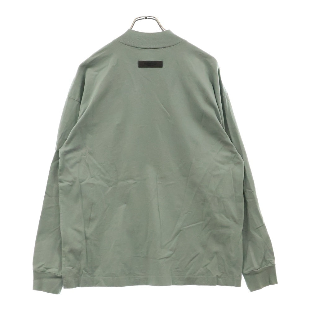 FEAR OF GOD ESSENTIALS(フィアオブゴッド エッセンシャルズ) L/S T-SHIRT フロントラバーロゴ 長袖Tシャツ ロンT グリーン