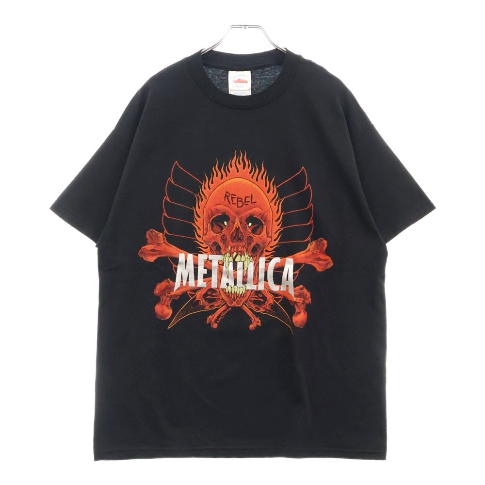 VINTAGE(ヴィンテージ) 90S VINTAGE METALLICA PUSHEAD REBEL ヴィンテージ メタリカ パスヘッド レベル スカル 両面プリント 半袖Tシャツ カットソー ブラック