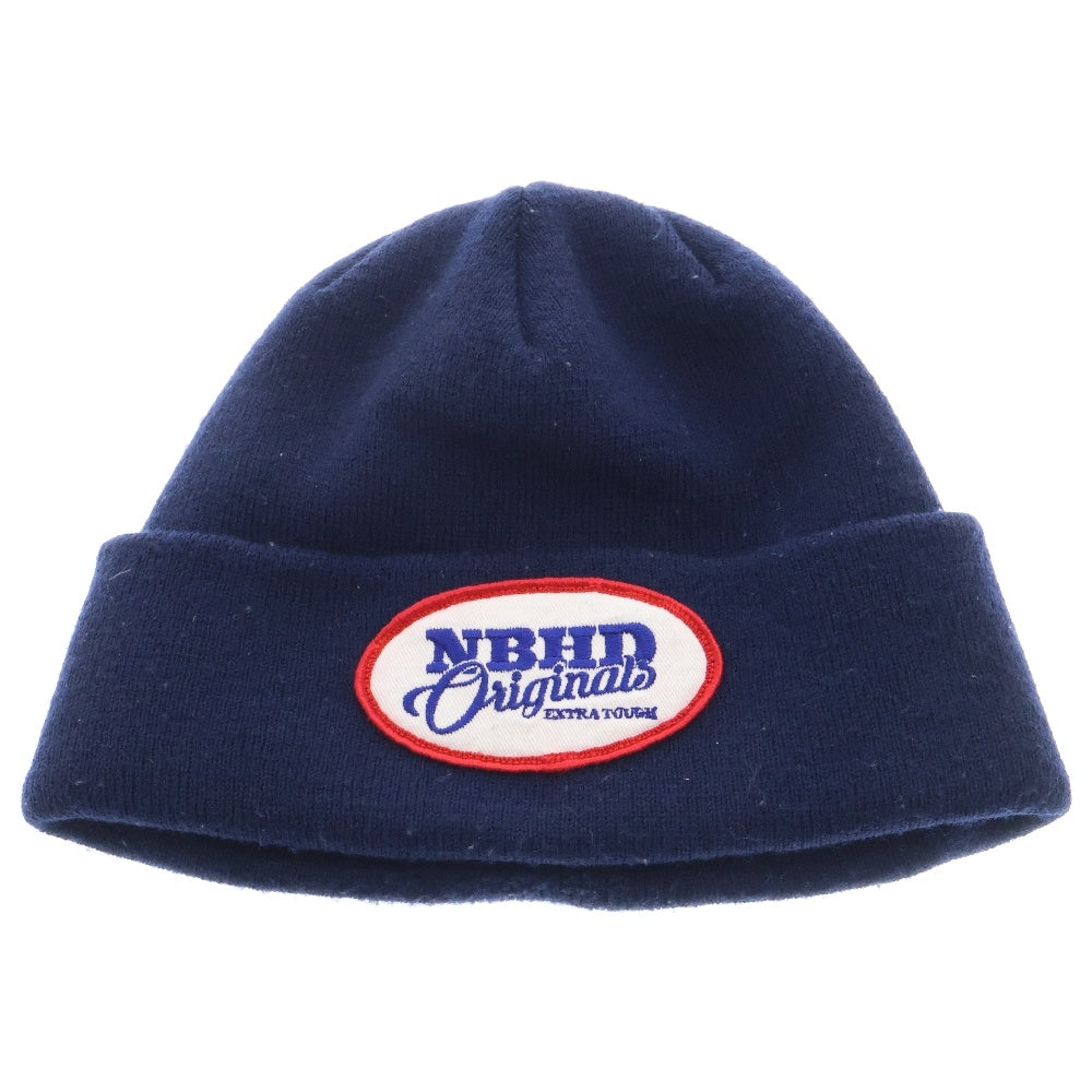 NEIGHBORHOOD(ネイバーフッド) 23AW BEANIE ワッペン ロゴ ニット ビーニー 帽子 ネイビー 232YGNH-HT01