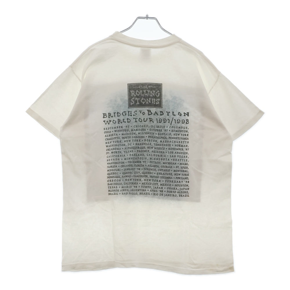 VINTAGE(ヴィンテージ) 90s THE STONES BRIDGES TO BABYLON TEE ANVIL ヴィンテージ ローリングストーンズ ライオンプリント クルーネック半袖Tシャツ ホワイト