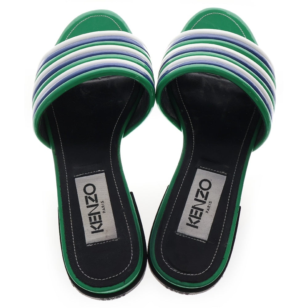 KENZO(ケンゾー) エナメル フラットサンダル シューズ グリーン レディース
