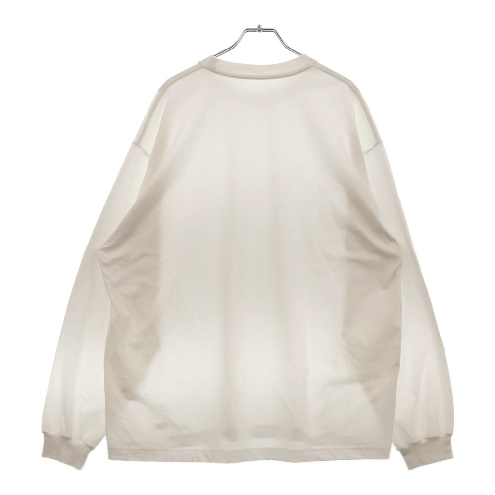 ENNOY(エンノイ) 24SS L/S T-Shirts ロゴラバーパッチ クルーネック長袖 Tシャツ カットソー ホワイト SS24BRENCT03NTL