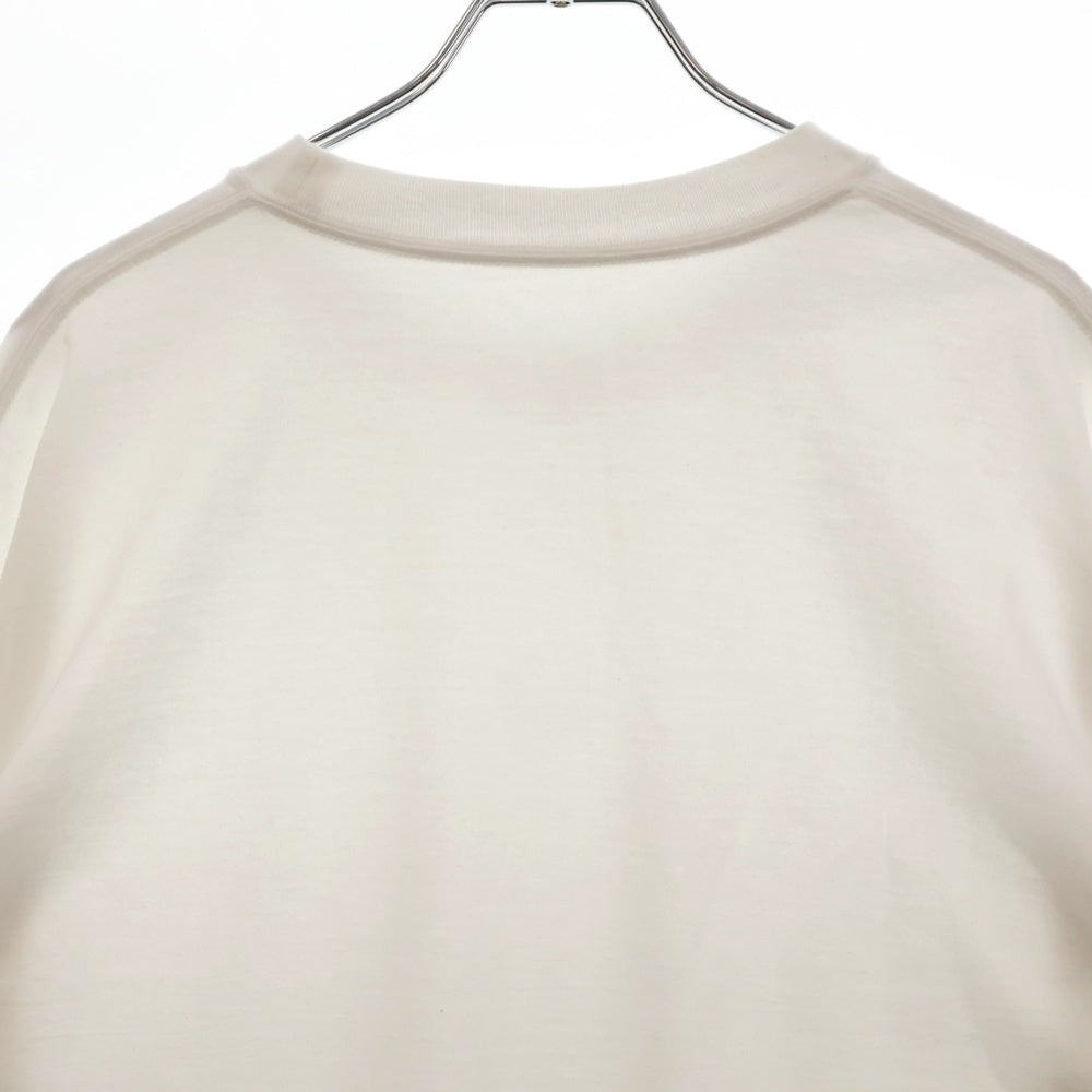 ENNOY(エンノイ) 24SS L/S T-Shirts ロゴラバーパッチ クルーネック長袖 Tシャツ カットソー ホワイト SS24BRENCT03NTL