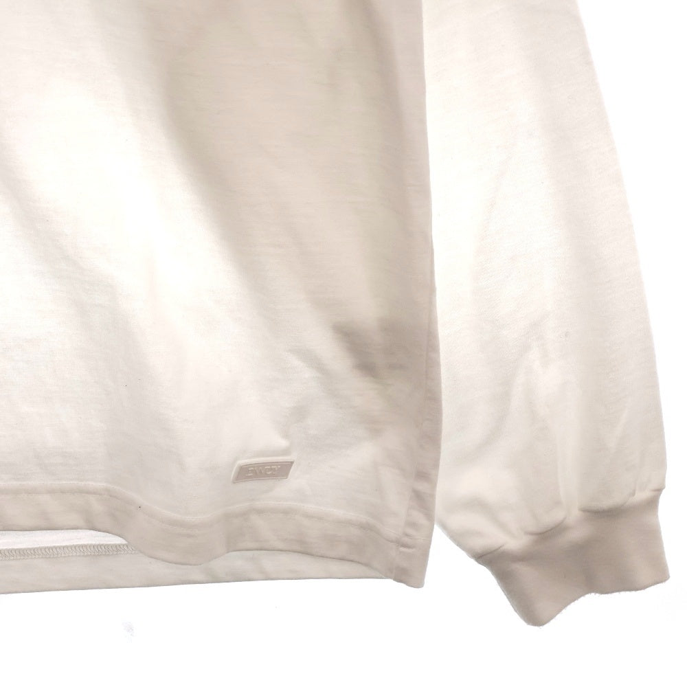 ENNOY(エンノイ) 24SS L/S T-Shirts ロゴラバーパッチ クルーネック長袖 Tシャツ カットソー ホワイト SS24BRENCT03NTL