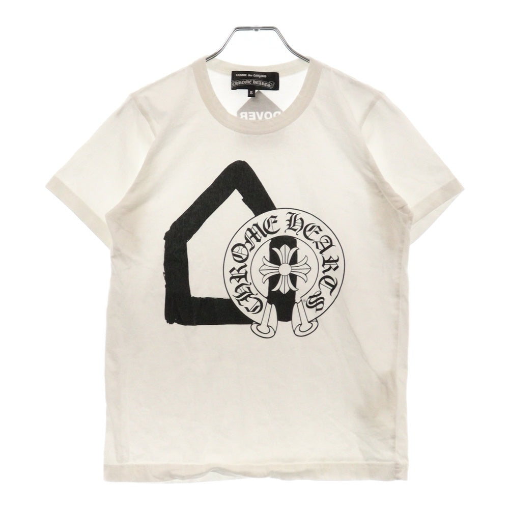 CHROME HEARTS(クロムハーツ) ×COMME des GARCONS HORSESHOE LOGO TEE コムデギャルソン DSM別注 ホースシューロゴ 半袖Tシャツ カットソー ホワイト レディース ZI-T004