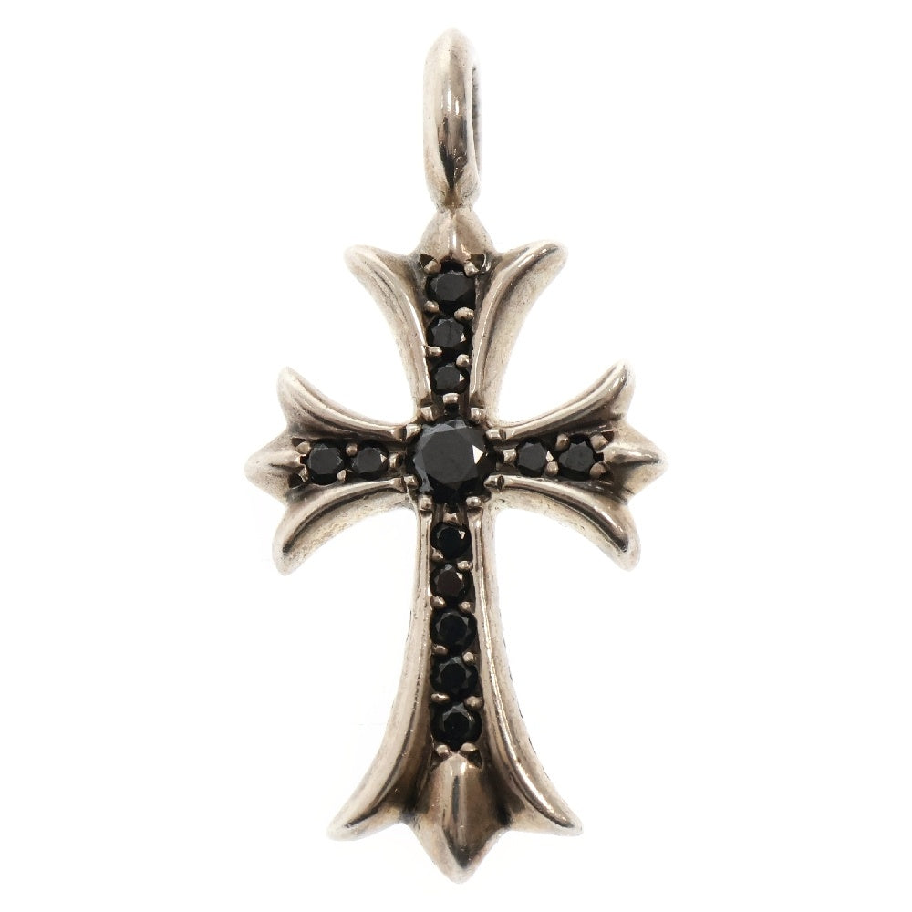 CHROME HEARTS(クロムハーツ) TNY CRSF P/B DIA タイニーファットクロス PAVEブラックダイヤ ペンダントトップ シルバー BCA322
