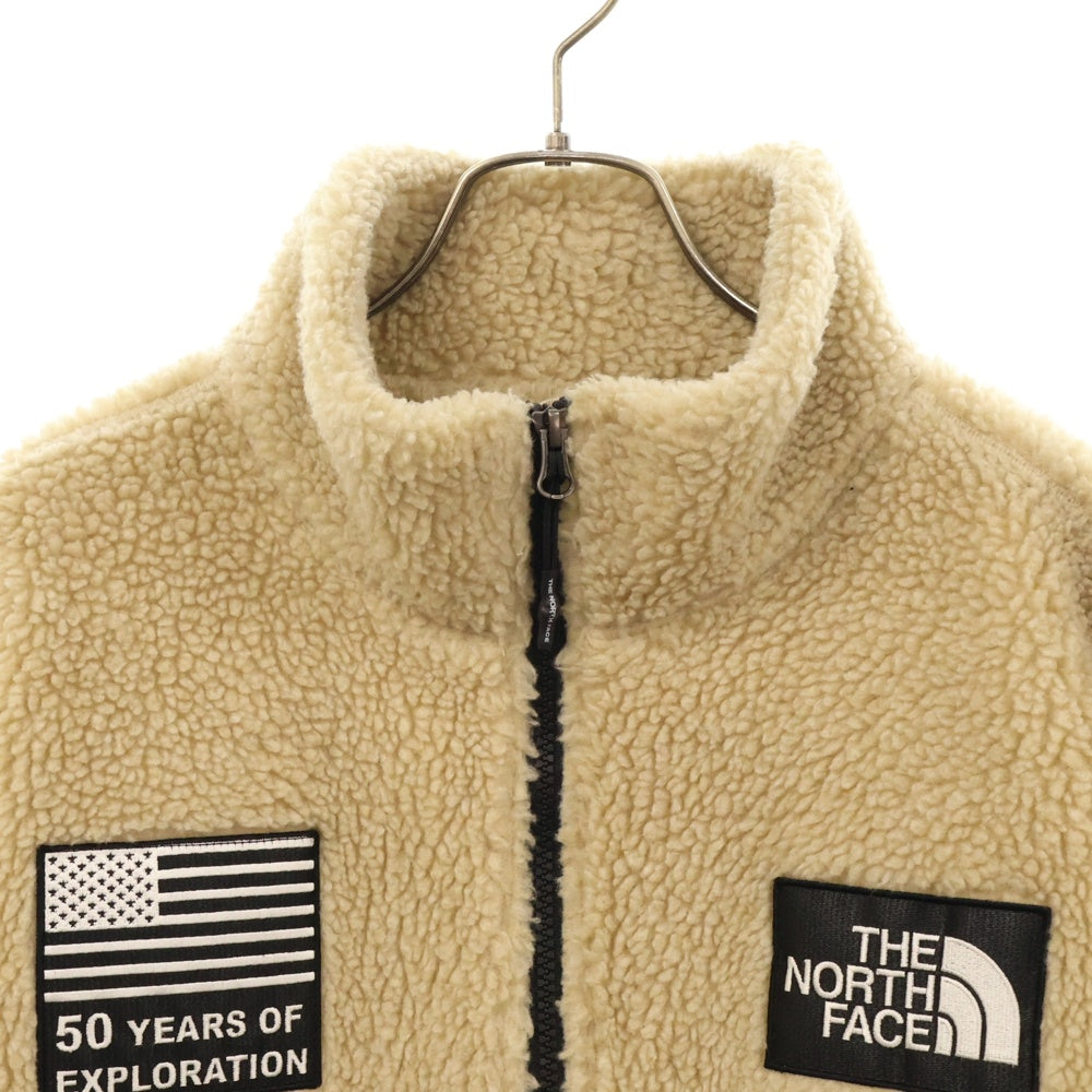 THE NORTH FACE(ザノースフェイス) SNOW CITY スノーシティ ワッペンロゴ ボアフリース ジップアップジャケット ベージュ NN4FL54B