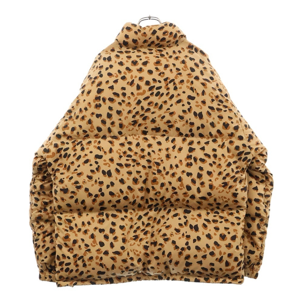 WACKO MARIA(ワコマリア) 23AW ×NANGA LEOPARD DOWN JACKET ナンガ レオパード総柄 ロゴ刺繍 ダウンジャケット ベージュ 23FW-WMO-NA05